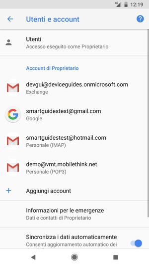 Seleziona il tuo account Google
