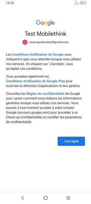 Sélectionnez J'accepte