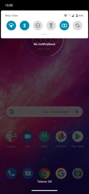 Slide down the top menu again