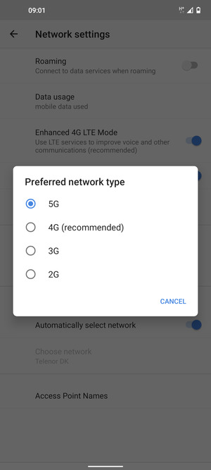 Select your preferred option