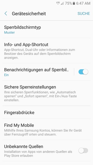 Ihr Handy ist jetzt mit einer Bildschirmsperre gesichert