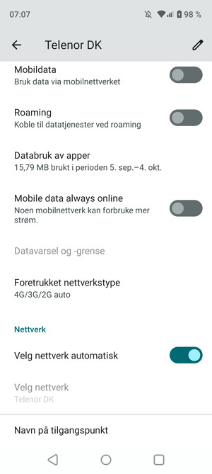 Bla til og velg Navn på tilgangspunkt