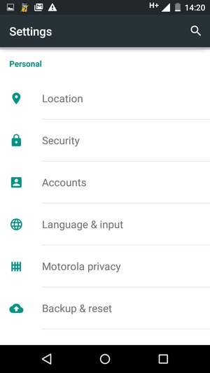 Scroll to and select Security