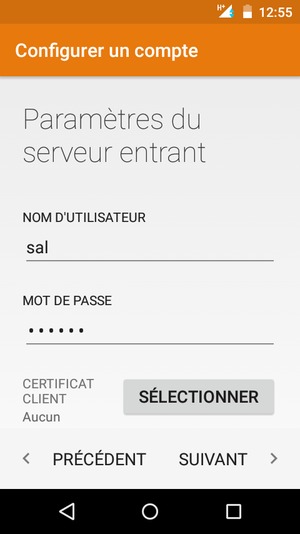 Saisissez NOM D'UTILISATEUR