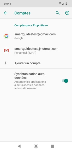 Sélectionnez votre compte Google