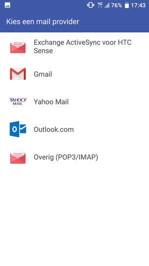 Selecteer Outlook.com 