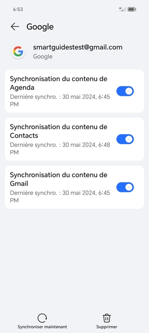 Assurez-vous que Synchronisation du contenu de Contacts est sélectionné