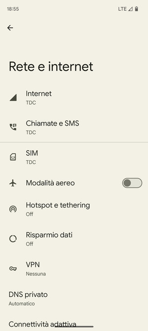 Seleziona SIM