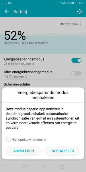 Selecteer INSCHAKELEN