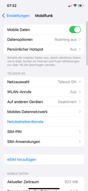 Wählen Sie SIM-PIN