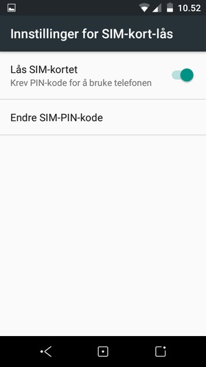 Velg Endre SIM-PIN-kode