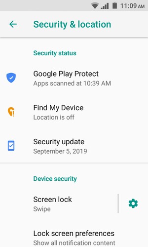 Select Screen lock