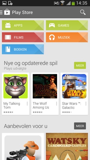 Selecteer de zoekknop