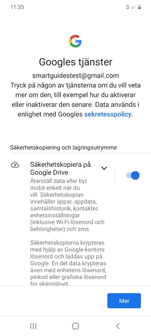 Välj Mer