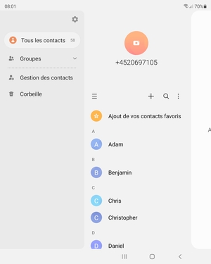 Sélectionnez Gestion des contacts