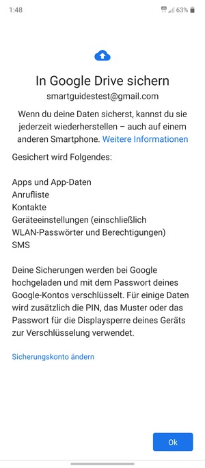 Wählen Sie Ok