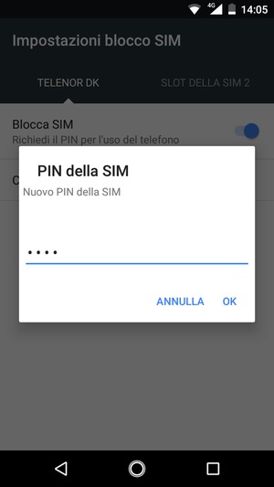 Inserisci Nuovo PIN della SIM e seleziona OK