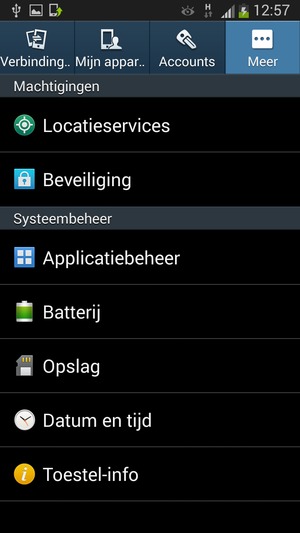 Selecteer Toestel-info