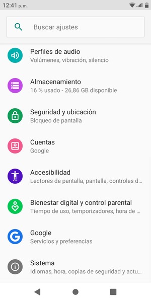 Desplácese y seleccione Cuentas