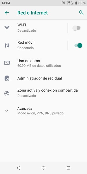 Seleccione Administrador de red dual
