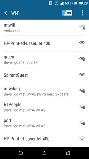 U bent nu verbonden met het WiFi-netwerk