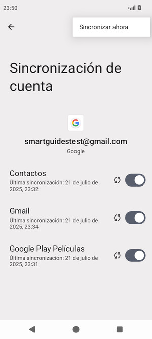 Seleccione Sincronizar ahora