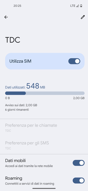 Attiva o disattiva Roaming