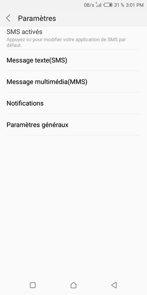 Sélectionnez Message texte(SMS)