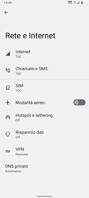 Seleziona SIM