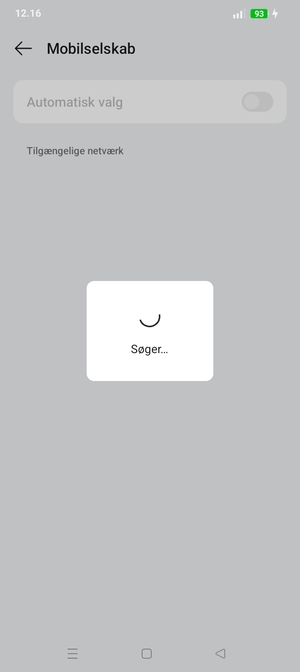 Afvent at søgningen er afsluttet