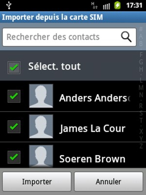 Sélectionnez Importer