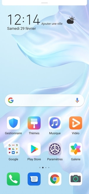 Déroulez le menu du haut