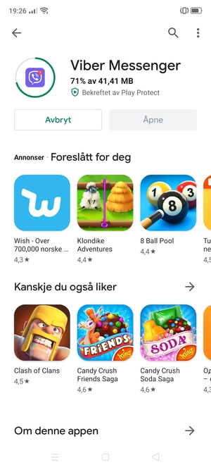 Vent til installasjonen er ferdig