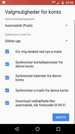 Scroll ned og vælg NÆSTE