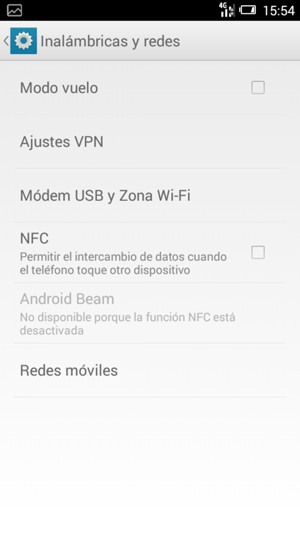 Seleccione Módem y Zona Wi-Fi