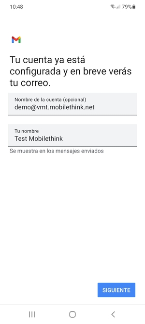 Déle a su cuenta un nombre e introduzca su nombre. Seleccione SIGUIENTE