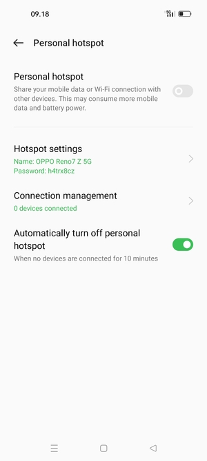 Select Hotspot settings
