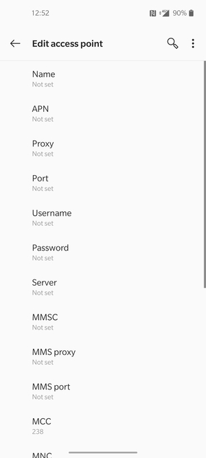 Enter MMS information