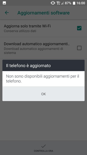 Se il tuo telefono è aggiornato, seleziona OK
