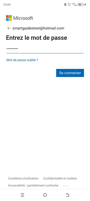 Saisissez votre Mot de passe et sélectionnez Se connecter