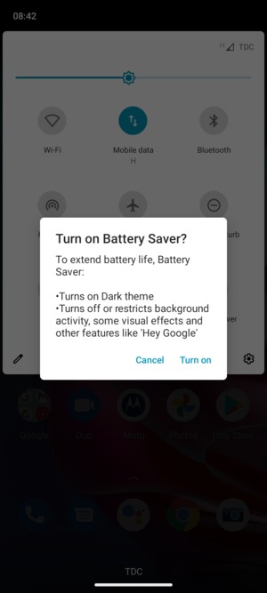 Select Turn on