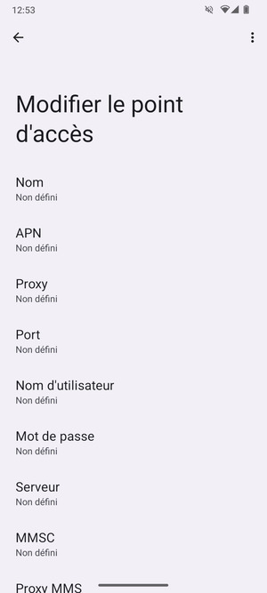Saisissez les informations MMS