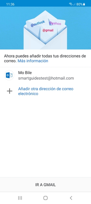 Seleccione IR A GMAIL