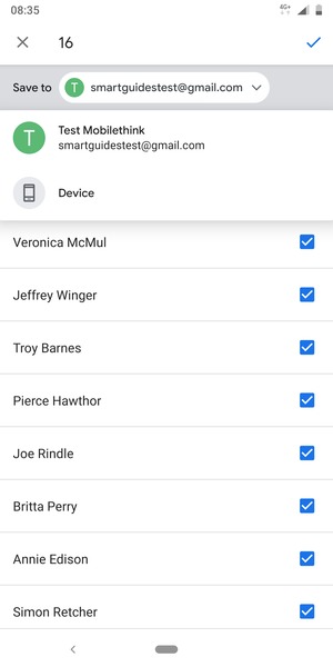 Select your Google account