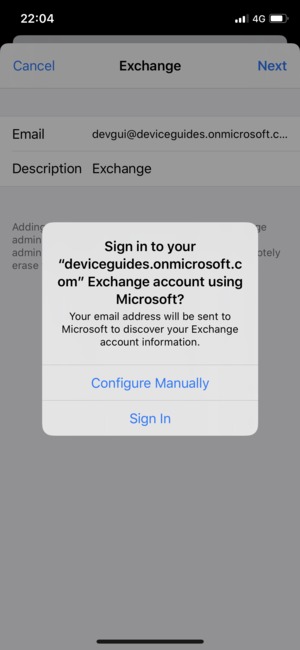 Select Configure Manually