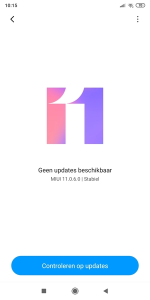 Als uw telefoon up-to-date is, zult u het volgende scherm zien