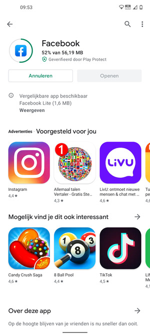 Wacht tot het installatieproces beëindigd is