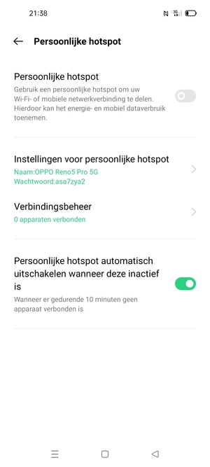 Selecteer Instellingen voor persoonlijke hotspot