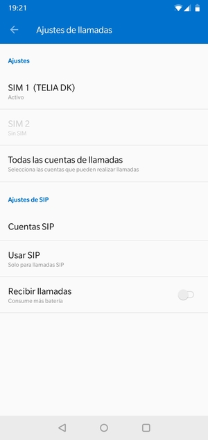 Seleccione SIM 1 o SIM 2