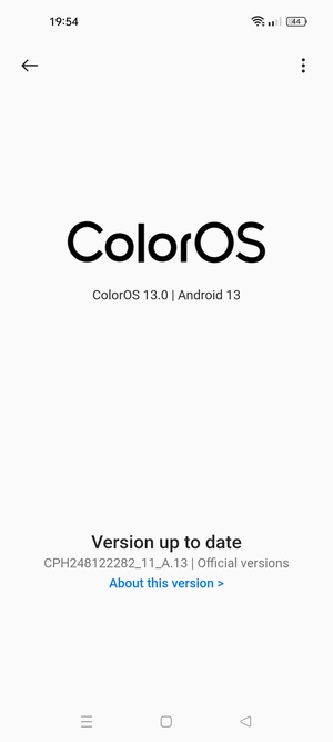 If your phone is up to date, you will see the following screen